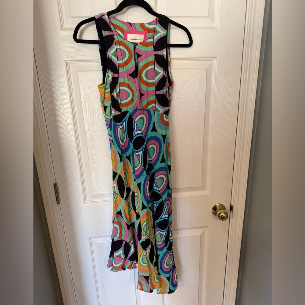 Anthropologie Vibrant Patterned Midi Asymmetrical Dress